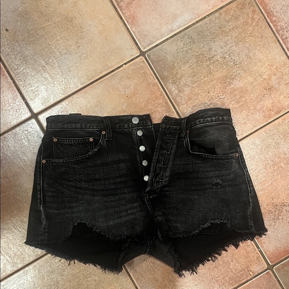Denim Forum Black Jean Shorts
